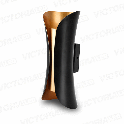 APLIQUE DE PARED IP65 2*5W 3000K NEGRO 150*70MM AC85-265V