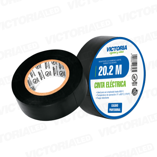 CINTA ELECTRICA NEGRA 0.13X19X20.2M FUEGO RETARDANTE 200U