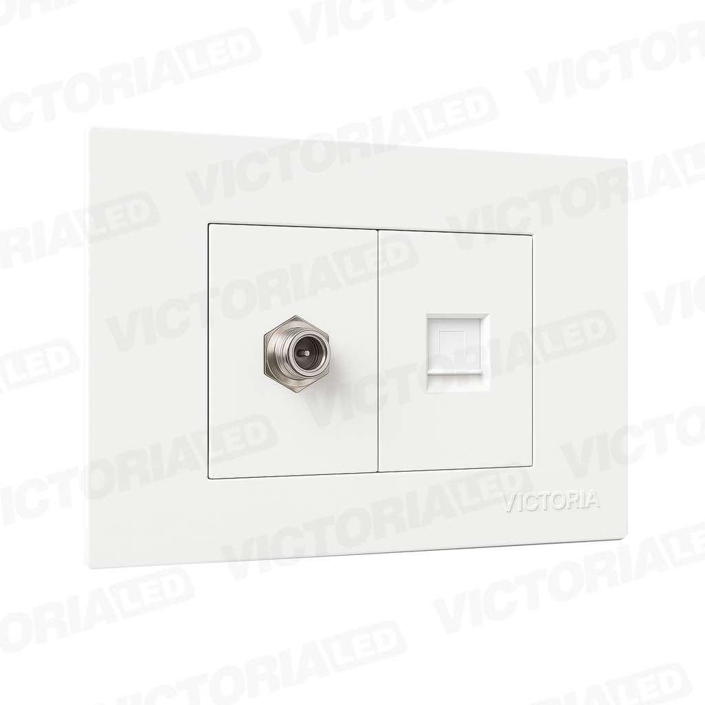 TOMA TV + RJ45 CAT5 PC BLANCO