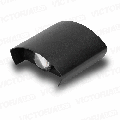 [APV01] APLIQUE DE PARED IP65 2*1W 3000K NEGRO 78*80MM AC85-265V