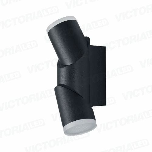 [APVY10] APLIQUE DE PARED IP65 5W 3000K NEGRO 2*COB