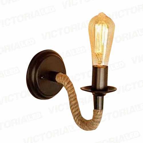 LAMPARA DECORATIVA DE PARED 2*E27 METAL NEGRO