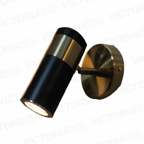 [LC-1278-NE] LAMPARA DECORATIVA DE PARED GU10 METAL NEGRO DORADO