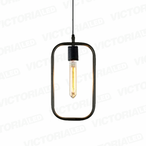 [LC-1242-NE] LAMPARA DECORATIVA DE TECHO 1*E27 METAL NEGRO