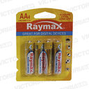 PILAS AA RAYMAX ALCALINAS 1.5V X 4 (12PZASXCAJA)