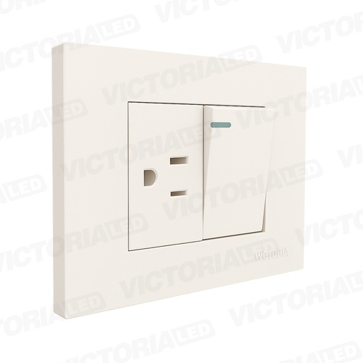 [VL-TM2B] MIXTO INTERRUPTOR + TOMACORRIENTE 16A 125/250V PC BLANCO