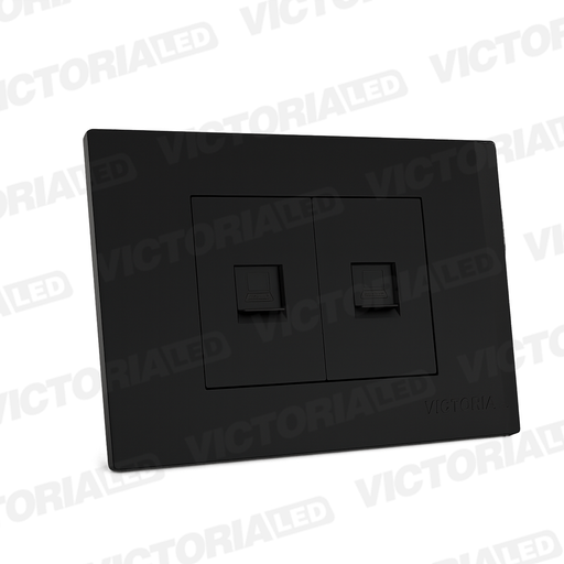 [VL-RJ45N] TOMA RJ45 CAT5 + CAT6 PC NEGRO