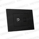 TOMA TV + RJ45 CAT5 PC NEGRO 10U/C