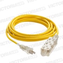 CABLE DE EXTENSIÓN 10 METROS 3 SALIDAS 